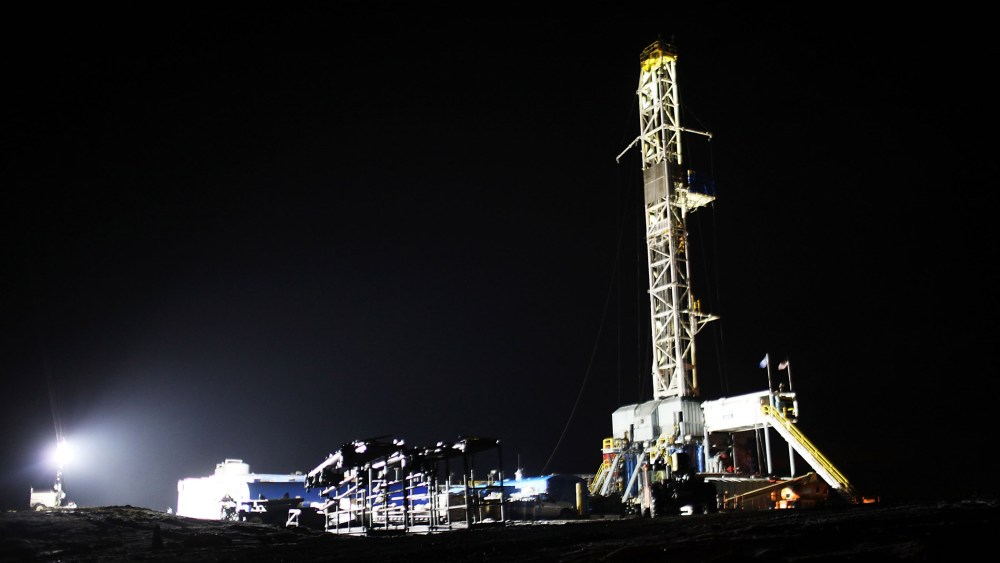 A Cabot Oil and Gas natural gas drill is viewed at a hydraulic fracturing site on Jan. 17, 2012 in Springville, Penn.