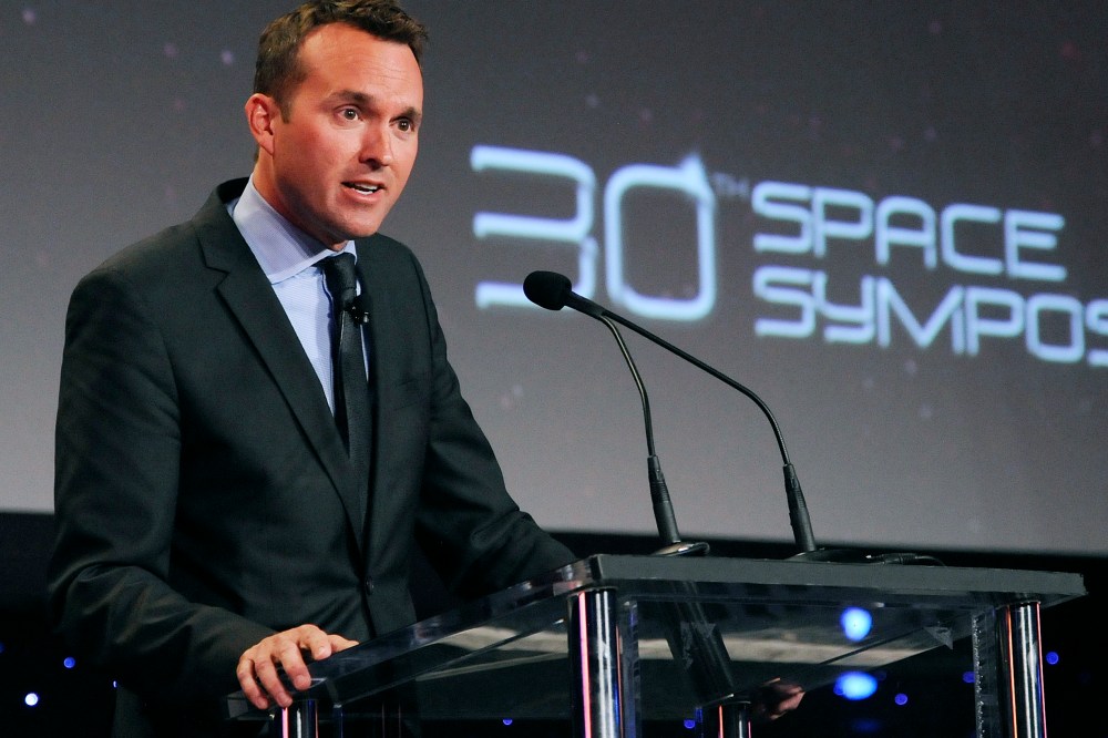 Undersecretary of the Air Force Eric Fanning speaks to a packed house at the 30th Space Symposium Corporate Partnership Dinner on May 20, 2014 in Colorado Springs, Colo. (Photo by Duncan Wood/U.S. Air Force)