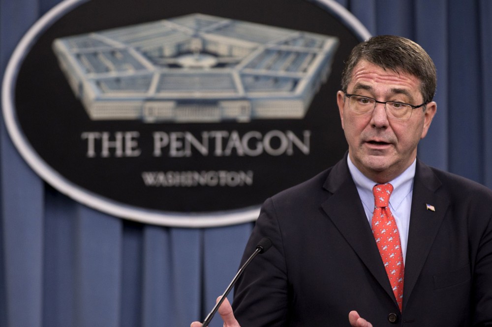 Deputy Defense Secretary Ashton Carter speaks during a news conference at the Pentagon, on March 1, 2013.