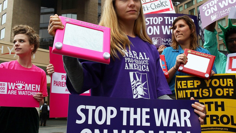 A protest March 22, 2012 in Washington, DC. Supporters of Planned Parenthood, and the National Association for the Repeal of Abortion Laws (NARAL), participated in the protest. (Photo by Mark Wilson/Getty Images, File)