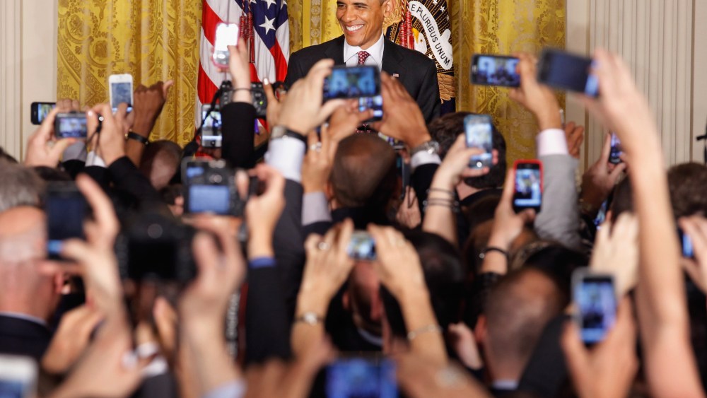 Barack Obama hosts a reception in honor of national Gay, Lesbian, Bisexual and Transgender Pride Month in the East Room of the White House June 15, 2012 in Washington, DC.  (Photo by Chip Somodevilla/Getty Images)