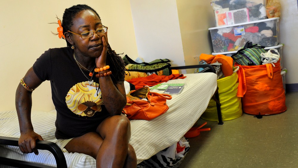 Nkechi Feaster stays at the homeless shelter on the site of the former D.C. General Hospital.