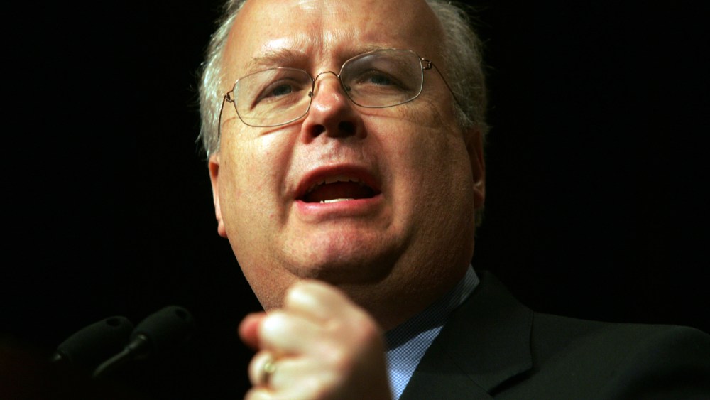 Republican strategist Karl Rove addresses delegates at the Republican state convention at the Mayo Civic Center on Saturday, May 31, 2008 in Rochester, Minnesota.
