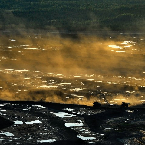 Oil sands near Fort McMurray, Alberta, Canada. The oil extracted from this area is the product that would travel through the proposed Keystone XL oil pipeline.