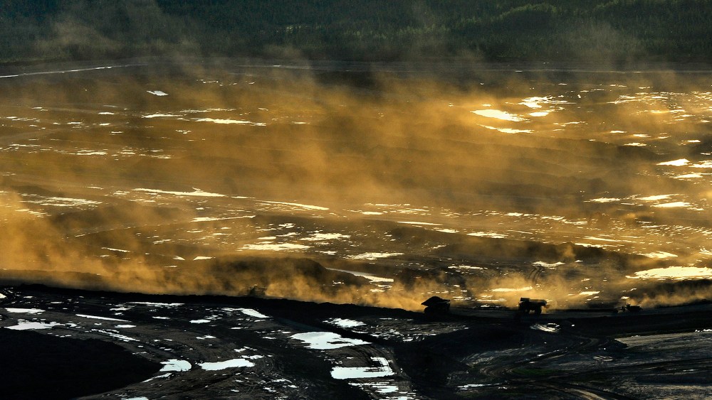 Oil sands near Fort McMurray, Alberta, Canada. The oil extracted from this area is the product that would travel through the proposed Keystone XL oil pipeline.