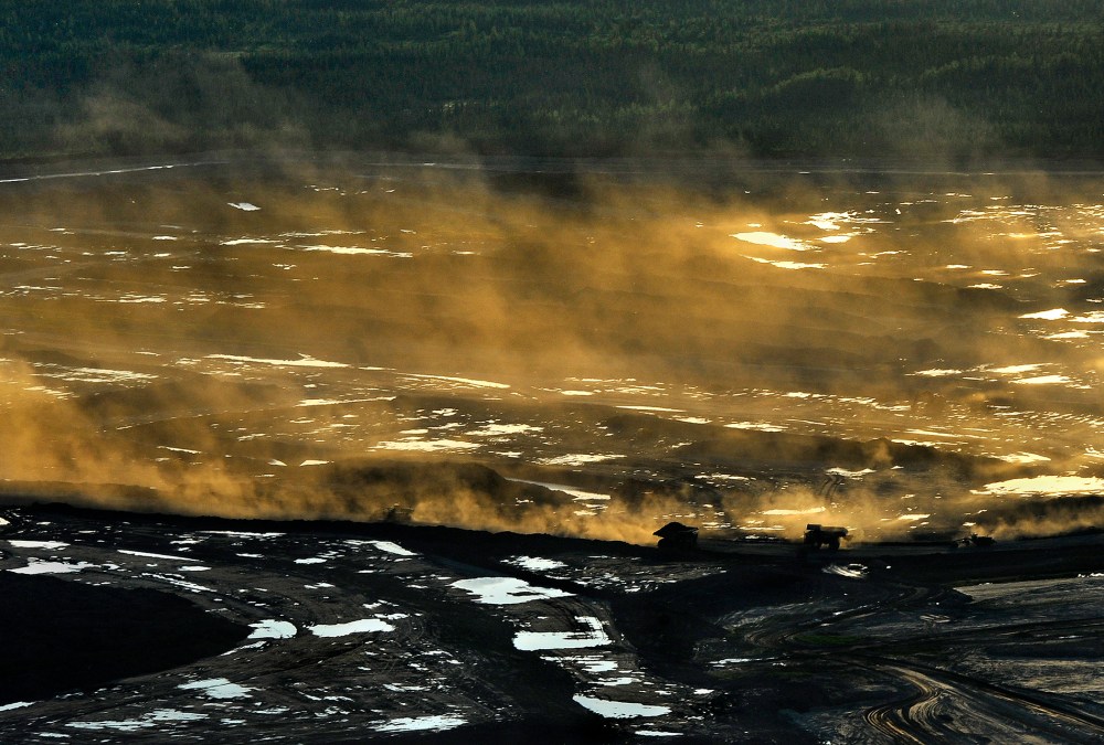 Oil sands near Fort McMurray, Alberta, Canada. The oil extracted from this area is the product that would travel through the proposed Keystone XL oil pipeline.