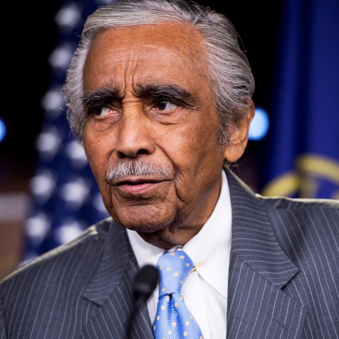 Rep. Charlie Rangel, D-N.Y., speaks during a news conference in the Capitol Visitor Center.