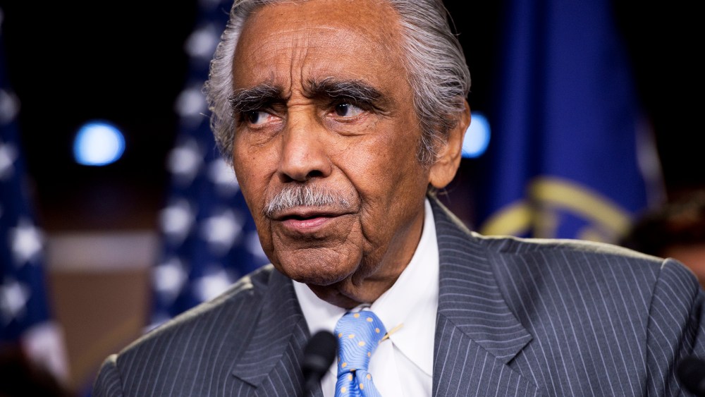 Rep. Charlie Rangel, D-N.Y., speaks during a news conference in the Capitol Visitor Center.