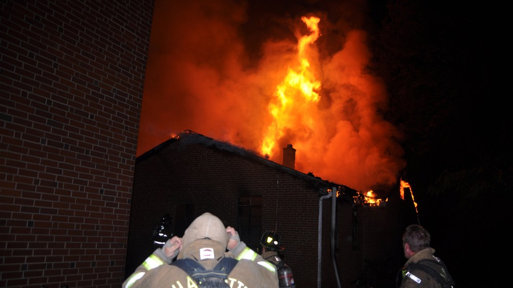 Investigators say an arsonist is to blame for a fire which caused a quarter-million dollars in damage to the Briar Creek Road Baptist Church in Charlotte. (Photo by Charlotte Fire Dept)
