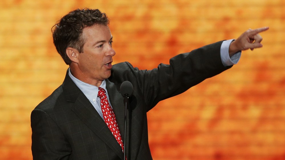 File Photo: U.S. Sen. Rand Paul (R-KY) speaks during the third day of the Republican National Convention at the Tampa Bay Times Forum on August 29, 2012 in Tampa, Florida. (Photo by Mark Wilson/Getty Images, File)