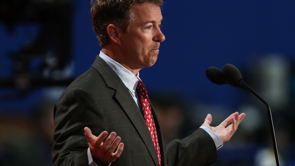 File Photo: U.S. Sen. Rand Paul (R-KY) speaks during the third day of the Republican National Convention at the Tampa Bay Times Forum on August 29, 2012 in Tampa, Florida. (Photo by Win McNamee/Getty Images, File)