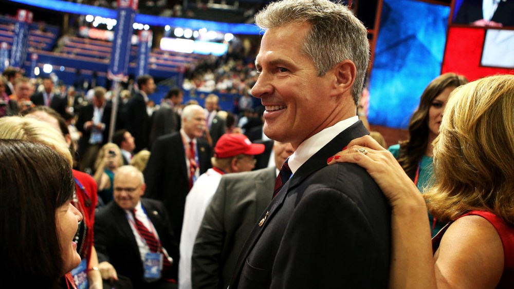 Sen. Scott Brown (R-MA) attends the final day of the Republican National Convention, Aug. 30, 2012, in Tampa, Fla.