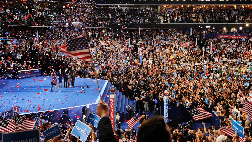 The 2012 Democratic National Convention in Charlotte, North Carolina on Sept. 6, 2012. (Photo by Kevork Djansezian/Getty)