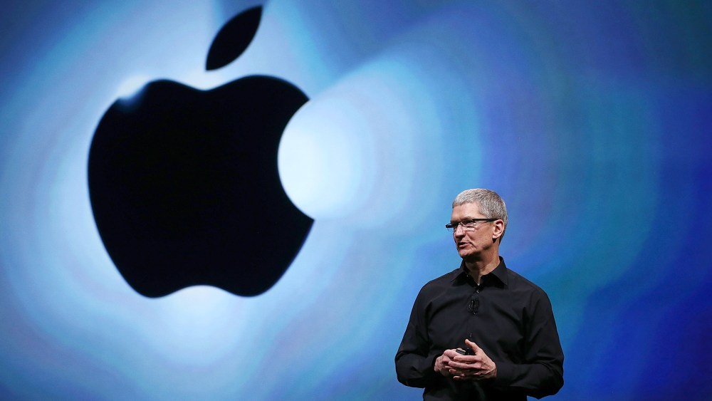 Apple CEO Tim Cook speaks during an Apple special event in San Francisco, Sept. 12, 2012.
