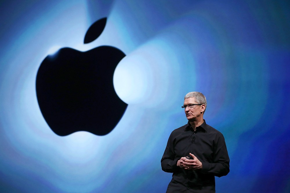 Apple CEO Tim Cook speaks during an Apple special event in San Francisco, Sept. 12, 2012.
