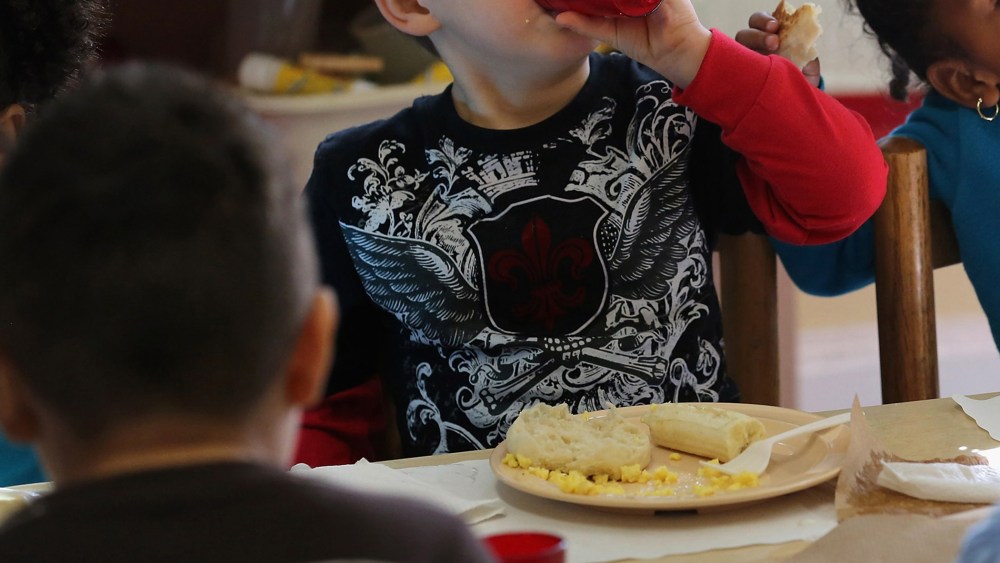 Children eat breakfast at the federally-funded Head Start Program school on Sept. 20, 2012 in Woodbourne, N.Y.