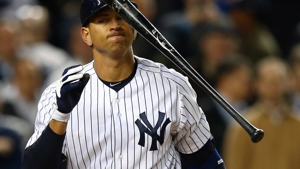 File Photo: Alex Rodriguez #13 of the New York Yankees reacts after striking out  during Game Four of the American League Division Series against the Baltimore Orioles at Yankee Stadium on October 11, 2012 in the Bronx borough of New York City.  (Photo...
