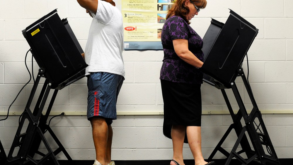 Voters at the polls in Wilson, North Carolina, October 18, 2012.