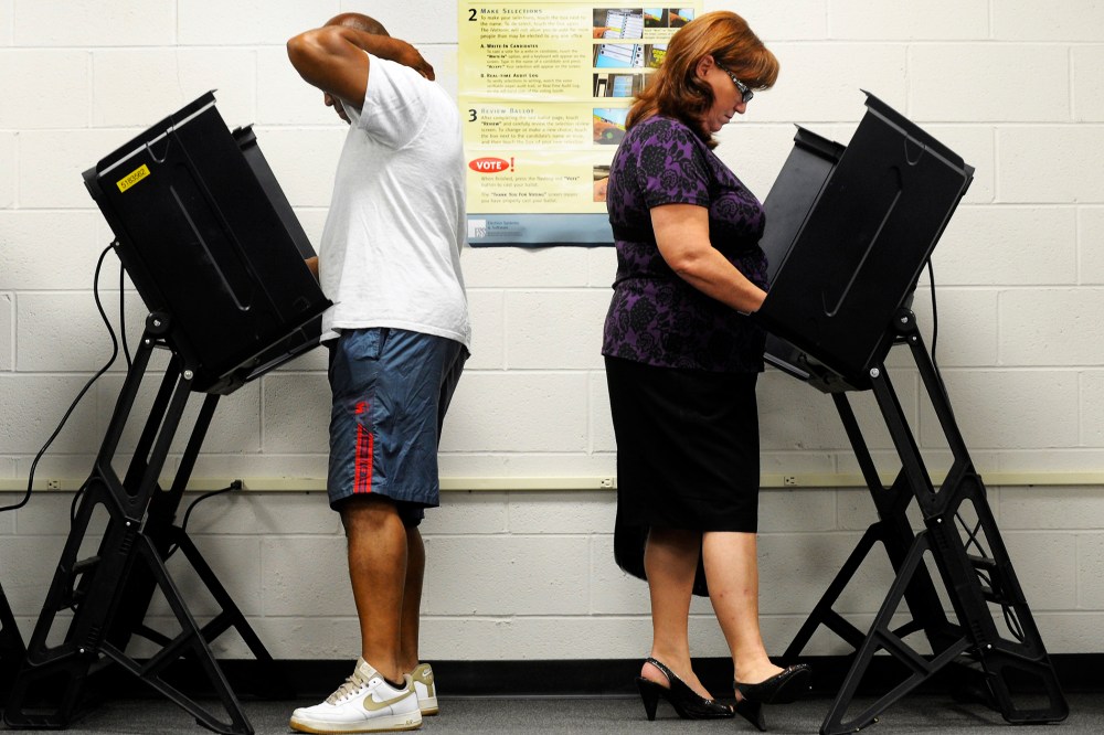 Voters at the polls in Wilson, North Carolina, October 18, 2012.
