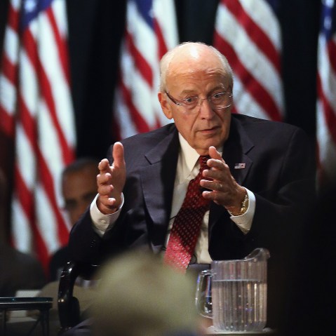 Former Vice President Dick Cheney speaks on Oct. 18, 2012 in Woodbury, New York.