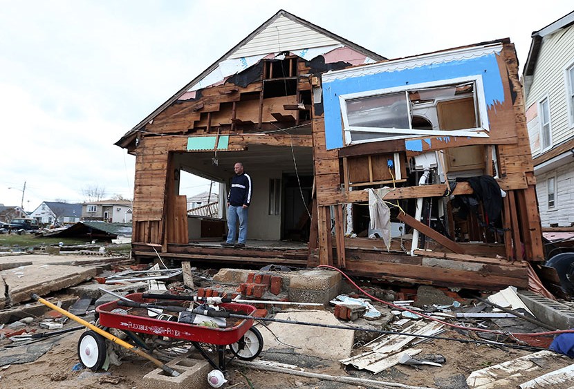 A home that was destroyed by Hurricane Sandy on October 31, 2012 in Lindenhurst, New York. (Photo by Bruce Bennett/Getty)