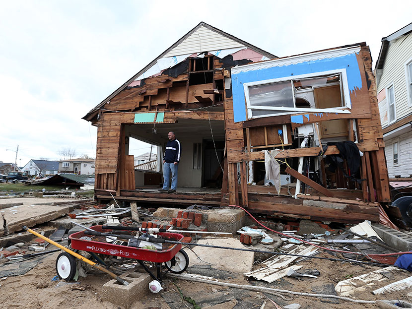 A home that was destroyed by Hurricane Sandy on October 31, 2012 in Lindenhurst, New York. (Photo by Bruce Bennett/Getty)