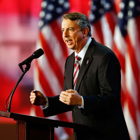Ed Gillespie, Senior Adviser for the Romney Campaign, speaks to the crowd on stage during Mitt Romney's campaign election night event at the Boston Convention & Exhibition Center on Nov. 6, 2012 in Boston, Mass.