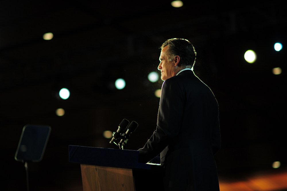 Republican presidential candidate Mitt Romney concedes defeat to President Barack Obama  Nov. 7, 2012 in Boston, Mass.
