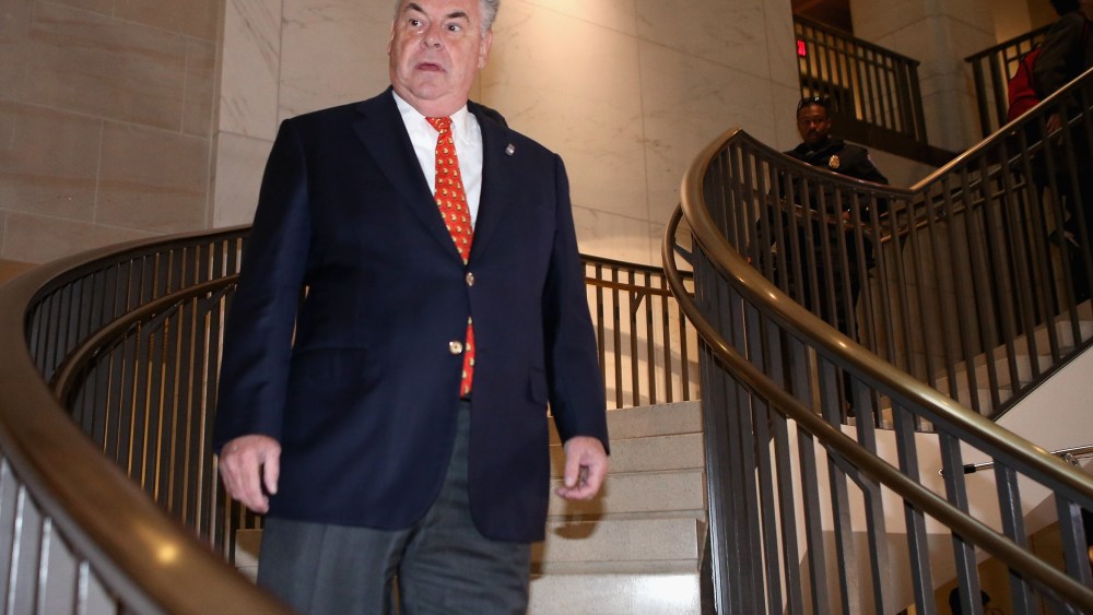 File Photo: House Permanent Select Committee on Intelligence member Rep. Peter King (R-NY) arrives at the U.S. Capitol for a hearing November 16, 2012 in Washington, DC. Former Central Intelligence Agency Director David Petraeus will testify before the...