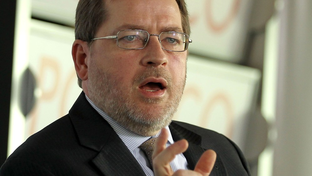 Grover Norquist, president of Americans for Tax Reform, speaks during a Politico Playbook Breakfast November 28, 2012 at the Newseum in Washington, DC. (Photo by Alex Wong/Getty Images)