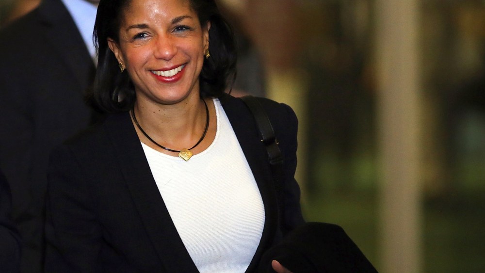 U.N. Ambassador Susan Rice leaves following a General Assembly vote granting Palestinians non-member observer status on November 29, 2012 in New York City. The resolution was approved by the 193-member body by a vote of 138-9, with 41 abstentions. The...