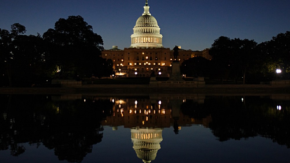 The dome of the US Capitol is seen in Washington, D.C., September 20, 2008.