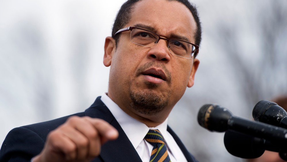 Rep. Keith Ellison, D-Minn., speaks at a news conference, Dec. 20, 2012, in Washington, D.C.