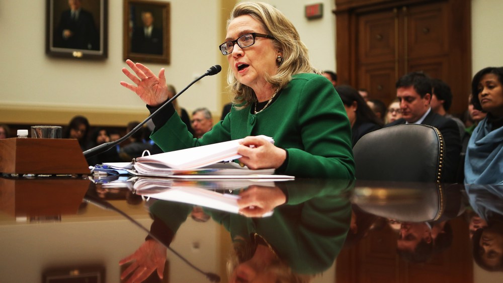 U.S. Secretary of State Hillary Clinton testifies before the House Foreign Affairs Committee on Capitol Hill January 23, 2013 in Washington, DC.