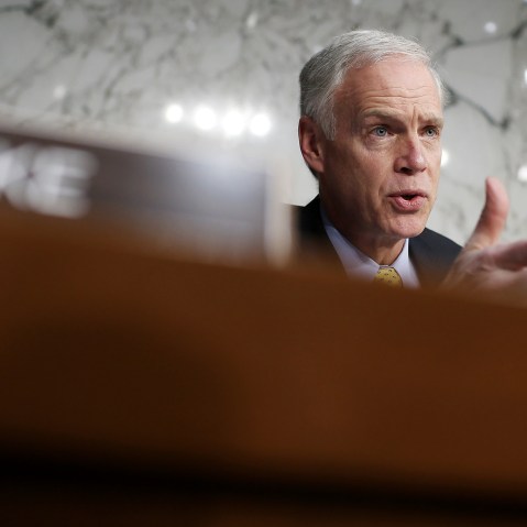 Sen. Ron Johnson speaks during a hearing in the Hart Senate Office Building on Capitol Hill on Jan 24, 2013 in Washington, DC.
