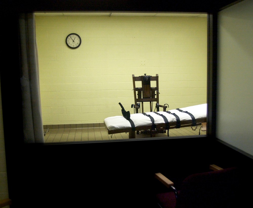 The death chamber at the Southern Ohio Correctional Facility.