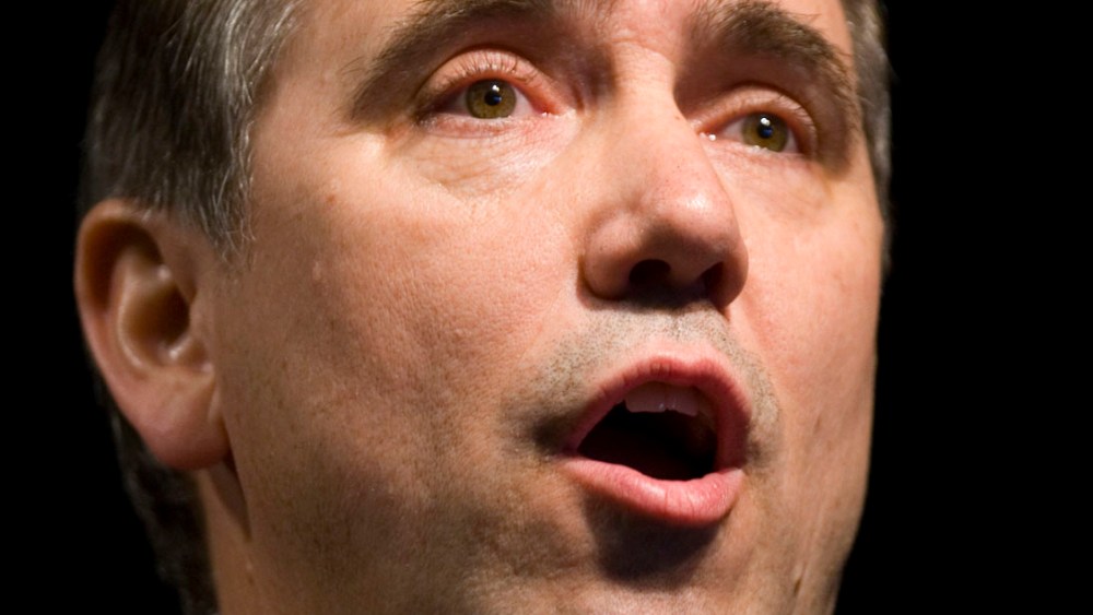 File Photo: In this April 4, 2008 file photo, Oregon House Speaker Jeff Merkley takes part in a debate in Portland, Ore., Friday, April 4, 2008. (Photo by Don Ryan/ AP Photo/File)