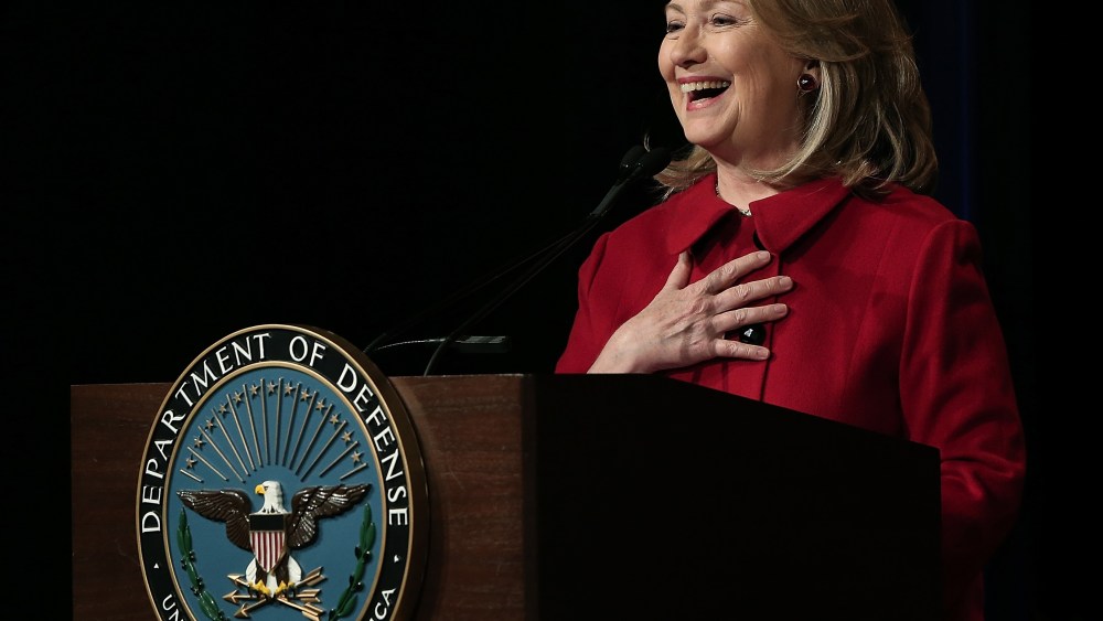 Defense Department Holds Ceremony To Honor Hillary Clinton