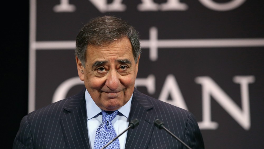 U.S. Secretary of Defense Leon Panetta hold a news conference at the end of the North Atlantic Treaty Organization (NATO) Defense Ministers Meetings at NATO headquarters on Feb. 22, 2013 in Brussels, Belgium.