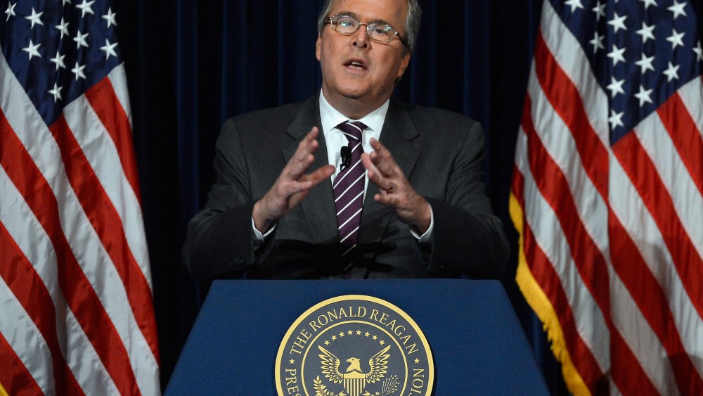 Former Florida Governor Jeb Bush speaks at the Reagan Library after autographing his new book "Immigration Wars: Forging an American Solution" on March 8, 2013 in Simi Valley, California. Bush discussed the leadership and policy changes he believes are...
