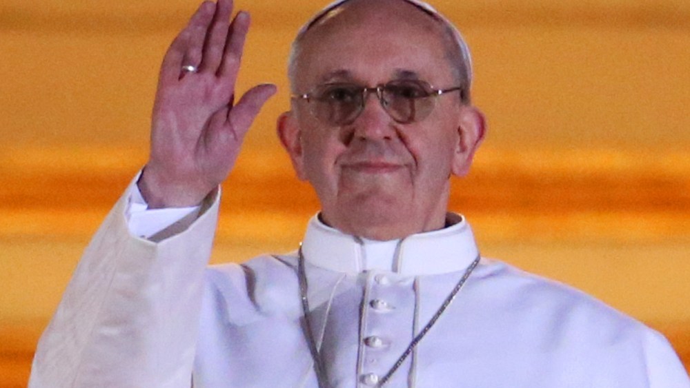 Newly elected Pope Francis I appears on the central balcony of St Peter's Basilica on March 13, 2013 in Vatican City, Vatican. Argentinian Cardinal Jorge Mario Bergoglio was elected as the 266th Pontiff and will lead the world's 1.2 billion Catholics....