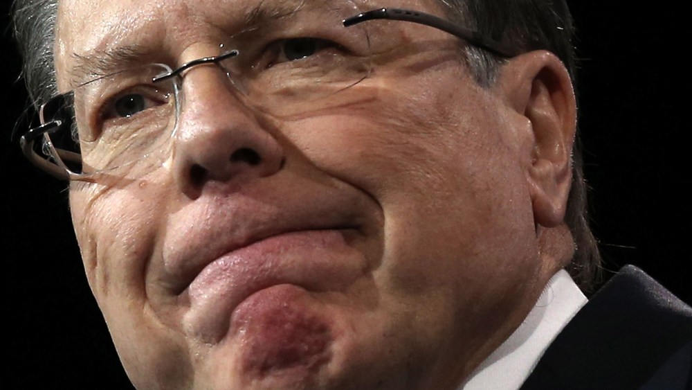 Wayne LaPierre, CEO of the National Rifle Association, at the 40th annual Conservative Political Action Conference (CPAC) March 15, 2013 in National Harbor, Maryland. (Photo by Alex Wong/Getty Images)