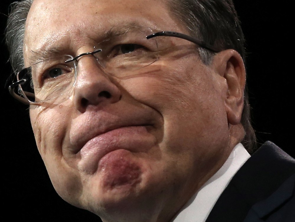Wayne LaPierre, CEO of the National Rifle Association, at the 40th annual Conservative Political Action Conference (CPAC) March 15, 2013 in National Harbor, Maryland. (Photo by Alex Wong/Getty Images)
