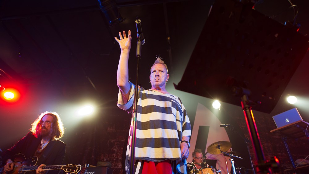 British singer John Lydon, known as Johnny Rotten, performs with his band Public image Limited (PiL) in Beijing on March 30, 2013.