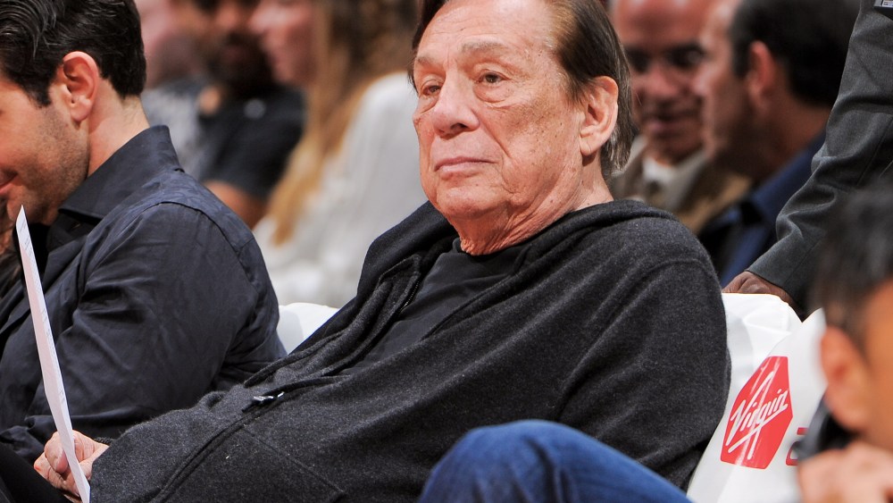 Donald Sterling, owner of the Los Angeles Clippers, looks on as his team plays against the Minnesota Timberwolves at Staples Center on April 10, 2013 in Los Angeles, Calif.