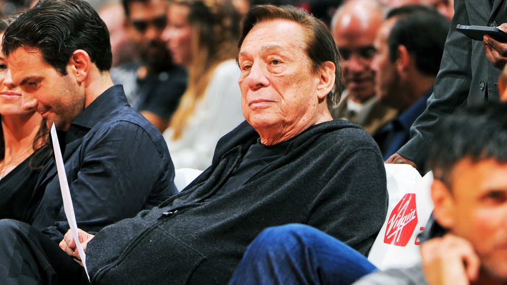 Donald Sterling looks on as the Los Angeles Clippers plays against the Minnesota Timberwolves, April 10, 2013.