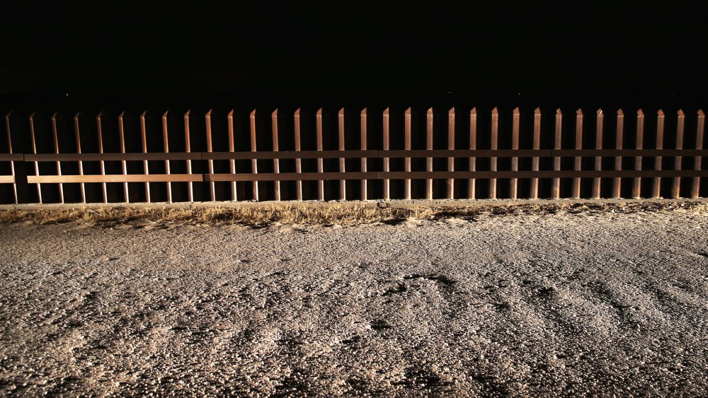A section of the U.S.- Mexico border fence stands on April 10, 2013 in La Joya, Texas.