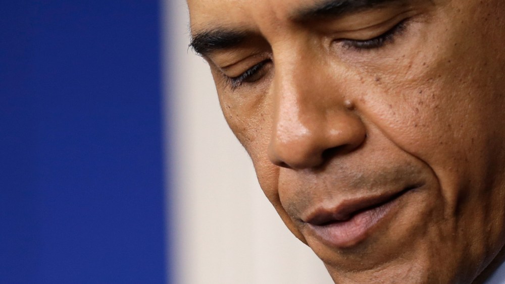 U.S. President Barack Obama makes a statement in the White House briefing room about the bombings that took place at the Boston Marathon April 15, 2013 in Washington, DC. The two blasts located near the finish line killed at least 2 people and injured...