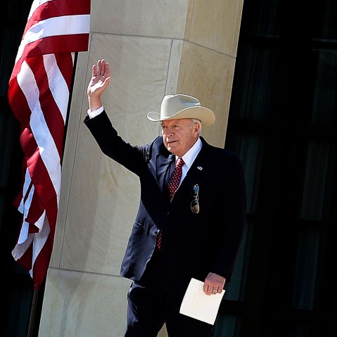 Former US Vice President Dick Cheney attends the opening ceremony of the George W. Bush Presidential Center in Dallas, April 25, 2013.