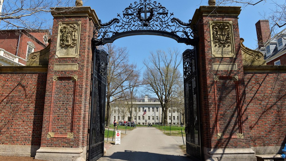 A general view of the gates of Harvard University on April 25, 2013 in Cambridge, Mass. (Photo by Paul Marotta/Getty)